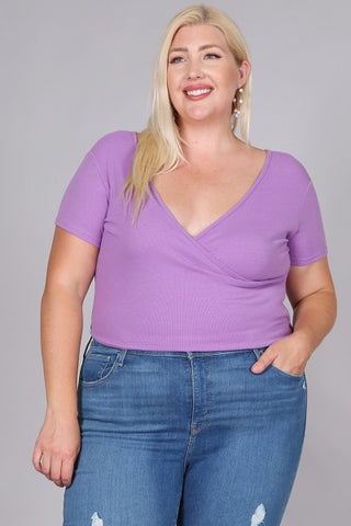Plum Wrap Crop Top